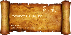 Pacurariu Adina névjegykártya